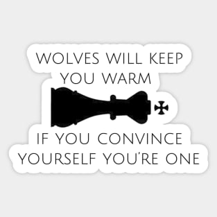 TKAK wolves,  black Sticker